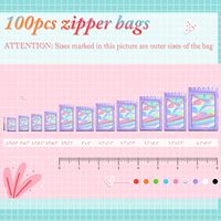 Sacs en Mylar biodégradables holographiques personnalisés, étanches, avec fermeture à glissière, pour bonbons, gelées, nouilles, en-cas, noix et graines, emballage cadeau