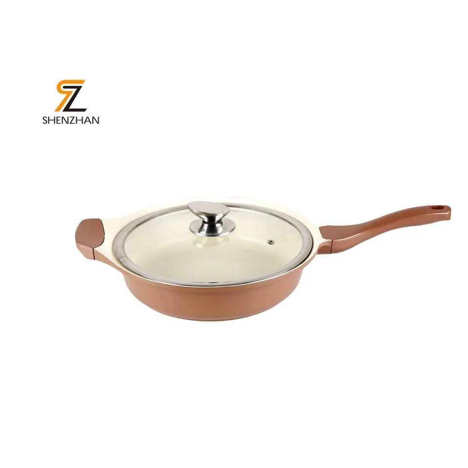 Offre Spéciale en aluminium fin cuisine friture ustensiles de cuisine antiadhésifs casseroles et poêles Wok poêles à frire ustensiles de cuisine avec couvercle