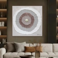 Peinture murale minimaliste en toile faite à la main, design abstrait rayé de couleur, taille personnalisée, pierre de jade naturelle, haute qualité