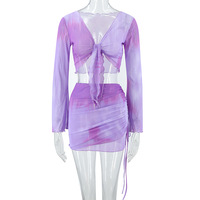 GX1137 Nouvelle Collection Été 2025 – Ensemble 2 Pièces Tendance pour Femme : Cardigan Manches Longues en Maille et Mini-Jupe Courte Style Streetwear