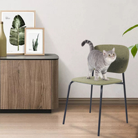 Chaise empilable rectangulaire moderne en feutre PET recyclé avec base en fer, design durable pour la maison, le bureau et les salles de conférence - Vert/Gris/Noir