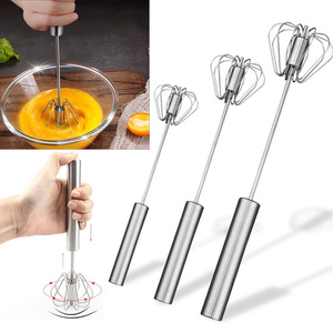 Batidora de Huevos Semiautomática Manual de Acero Inoxidable, Utensilios de Cocina, Batidor de Crema Giratorio Automático, Mezclador Manual - Product Image 2