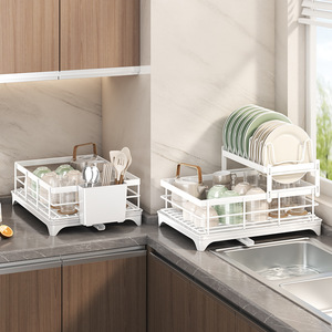 ชั้นวางจานรูปฉลามทะเล ทำจากเหล็กคาร์บอน ดีไซน์ทันสมัย เรียบง่าย สำหรับวางบนเคาน์เตอร์ ช่วยระบายน้ำได้ ใช้จัดเก็บในครัว - Product Image 3