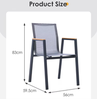 Chaises de bistrot modernes pour l'extérieur, en aluminium, empilables, avec tissu Teslin imperméable, pour parcs et jardins