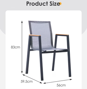 Muebles de Jardín Minimalistas para Patio, Sillas de Aluminio con Brazos Apilables, Resistentes al Agua, con Tela Teslin - Product Image 6