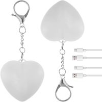 Porte-clés Veilleuse Tactile en ABS en Forme de Cœur avec Logo Personnalisable, Alimentation USB, Contrôle Tactile, Petit et Lumineux