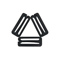 Boucle en plastique POM noir, fentes parallèles, design à clip incurvé, petite sangle réglable légère pour accessoires de sac à dos et de bagages