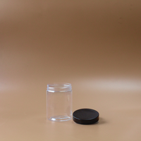 Vente flash - Pot en plastique PET transparent avec couvercle à vis en aluminium - Contenant de stockage alimentaire hermétique pour cosmétiques, herbes et produits secs