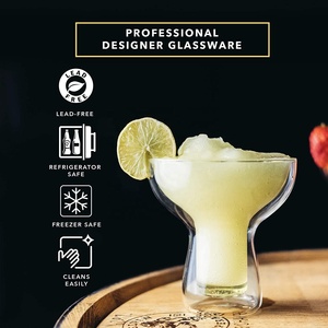 Vasos de vidrio con doble pared, Copas de <span class=keywords><strong>Margarita</strong></span> aislantes de 12 onzas, de pared única, creativa, para cóctel, Bar - Product Image 5