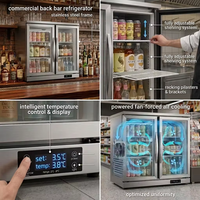 Réfrigérateur à boissons froides personnalisé avec porte vitrée arrière, refroidissement par air forcé, pour le stockage de vin domestique et l'utilisation hôtelière