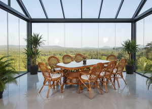 Juego de Comedor de Ratán Moderno JAVA para Uso Comercial en Hoteles y Restaurantes, Muebles de Restaurante, Mesa Larga No Plegable para Interiores/Exteriores - Product Image 6