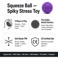 Giocattolo antistress Southpeak Vaseline Spiky Ball, non rimbalzante, 7 cm, 3 colori, certificato CE EN71, confezione retail, OEM WS
