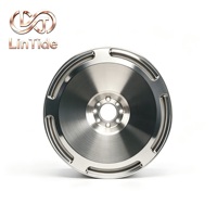 Jante en alliage forgée sur mesure, concave profond, lèvre polie, 5 trous, gris titane brillant, 25 mm, pour voitures de course et berlines, améliorations