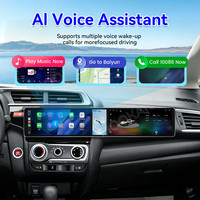 Автомагнитола MOOKAKA 12.3" + 4.99" + 12.3" для Honda Jazz 2013-2015, Android 15, GPS-навигация, стереосистема, беспроводной Carplay, интерактивный экран