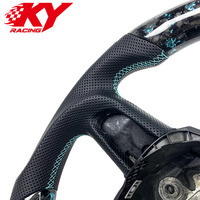 Volant sport personnalisé en fibre de carbone forgée bleu marine et cuir noir pour Audi A3 A4 A5 A6 S4 S5 S6 RS3 RS4 RS5 RS7 Q3 Q5