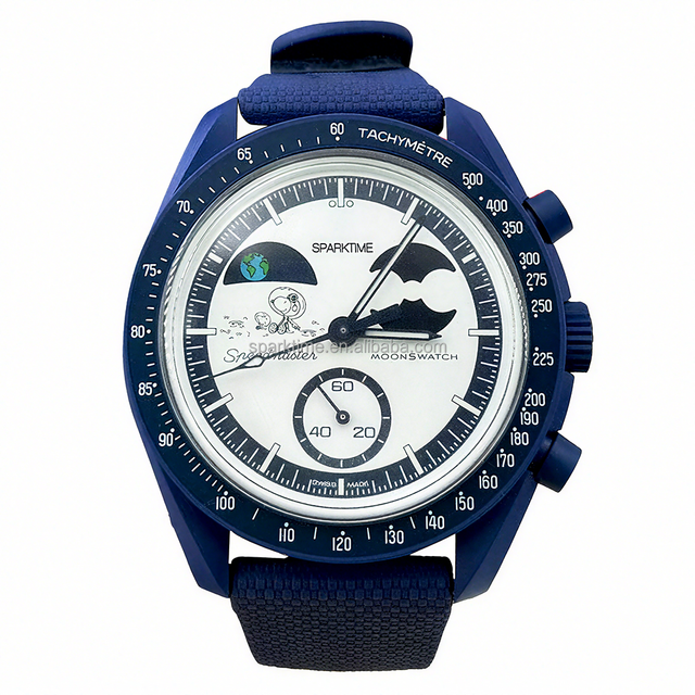 2025 New Trend Men's Luxury Moon Style Quartz Watch Waterproof Rubber Watch for Men Wholesale Custom Watch