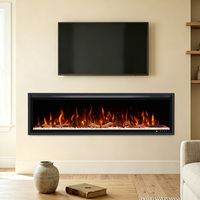 Cheminées électriques décoratives murales à flammes multicolores avec télécommande pour salon