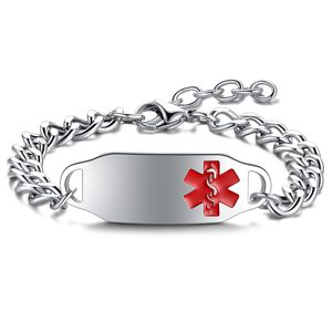 2401 <strong>Meise</strong> Charm Jewelry Hot Stainless Steel Medical Alert Bracelet for Women and Men - Product Image 1