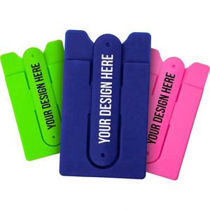 Custom Logo Adhesive Silicone Slim <b>Phone</b> Wallet <b>Stand</b> Universal Card Holder <b>for</b> Tradeshow Giveaways - Product Image 2