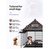 Offre Spéciale : Cage en Fer pour Chien de Petite Taille avec Bac à Toilette Séparé, Enclos Respirant pour Animaux Domestiques, Idéal pour l'Entraînement en Intérieur