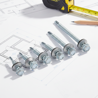Vis autoperceuse Zhunte DIN 7504k à tête hexagonale, zinguée, avec rondelle EPDM étanche, pour béton, classe 12.9, droite