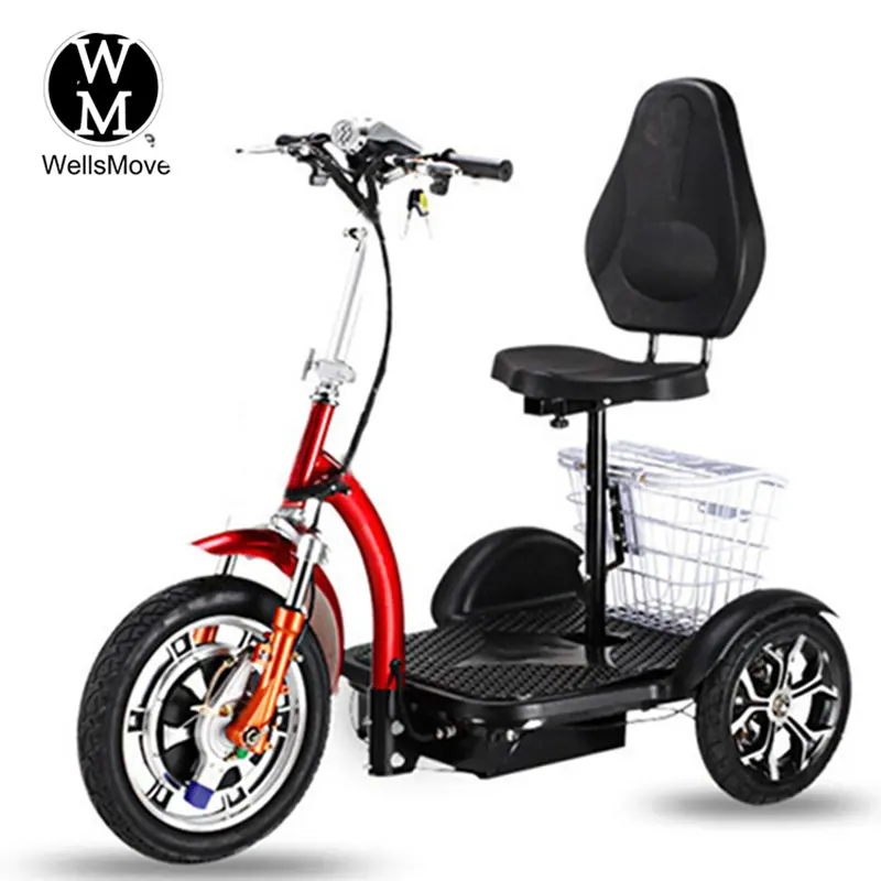 Трехколесный мобильный Электрический трехколесный скутер Wellsmove 500 Вт CE