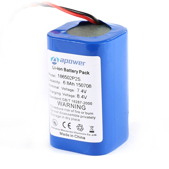Hot Selling Li-ion Battery 6800mah 5000mah 5200mah 4800mah 4400mah 7.4v 18650 2p2s Rechargeable Lithium Battery Pack