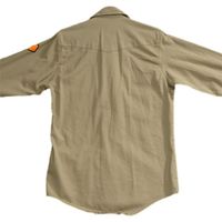 Chemise de travail pour homme FR, marron, boutons pression perlés, manches longues, ignifuge, 8,5 ATPV