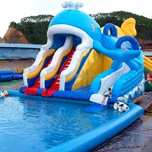 Gmy inflatables tùy chỉnh Inflatable whalethemed trượt nước Jeu gonflable công viên mặt đất Inflatable công viên nước giải trí - Product Image 4