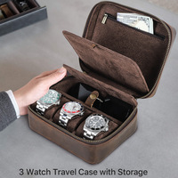 Stock prêt pour la livraison directe étui de voyage de luxe personnalisé étui à lunettes de soleil en cuir Crazy Horse cuir 3 boîte de rangement de montre