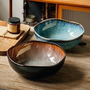 Bol à soupe en céramique de 9.5 pouces jetable asymétrique grand bassin à poisson mariné spécial pour l'utilisation transfrontalière de fête d'hôtel - Product Image 4