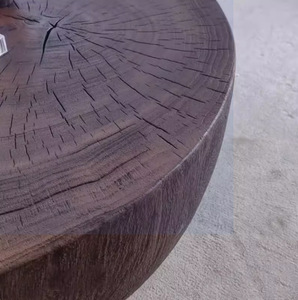 Classico antico salotto rotondo <span class=keywords><strong>tavolino</strong></span> in legno massello casa wabi-Sabi log root intaglio bordo tavolo da tè in legno - Product Image 2