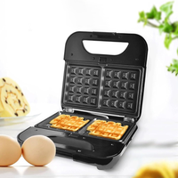 Machine à sandwich, grille-pain à sandwich, gaufrier, appareil à beignets, plaque plate, voyant lumineux d'indication de préparation, contrôle de la température, panini