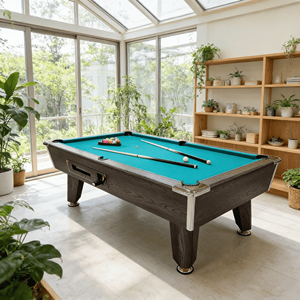 Table de <span class=keywords><strong>billard</strong></span> classique américaine de 8 pieds à 9 boules, à monnayeur, pour la maison, le bureau, la salle de jeux familiale, avec coussin en MDF - Product Image 2