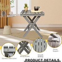 Table d'appoint moderne en HDPE, légère, durable, pour l'extérieur, petite table carrée pliante pour la cour