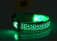 Collier lumineux LED rechargeable pour chien, motif léopard, avec LED intégrées, directement de l'usine