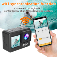Kamera Aksi HD Tahan Air Bawah Air 4K 30 Meter Sudut Lebar 170° Layar 2.0" Layar Ganda WiFi Kontrol Jarak Jauh Vlogging MicroSD