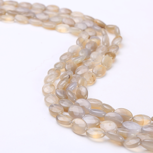 พลอยเทอร์ควอยซ์ มาลาไคต์ โซดาไลต์ แจสเปอร์ ร้อยเม็ดพลอยหลวม ทรงรีเหลี่ยมเจียระไน ด้านหลังแบน มีสีแดง เหลือง เขียว 2445 สำหรับขาย - Product Image 3