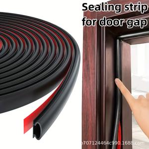 Tira de Sellado TPE 10x6mm Negra 1 Metro, Aislante de Sonido y Clima para Marcos de Puertas y Ventanas, Autoadhesiva, Forma de D - Product Image 2