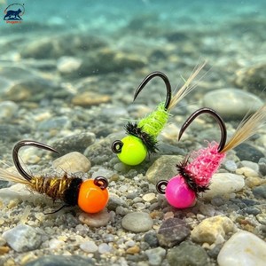 # 14 leurres de pêche à la mouche UV Hot Spot sans ardillons, Perdigon Jig, Nymph, corps nervuré <span class=keywords><strong>en</strong></span> <span class=keywords><strong>fil</strong></span>, attracteurs pour truites, Euro Nymphing Jig Fly - Product Image 3