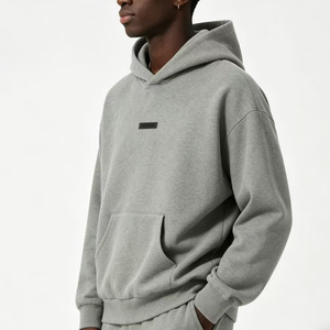 Sudadera con capucha personalizada <span class=keywords><strong>Fear</strong></span> para hombre, de peso pesado 430G, con logotipo bordado, diseño con cremallera y corte holgado, extragrande de invierno - Product Image 3
