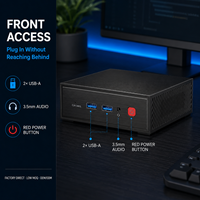 Mini-ordinateur de bureau compact, PC professionnel moderne avec double port USB sur le panneau avant, idéal pour une configuration de bureau optimisée et une organisation épurée.