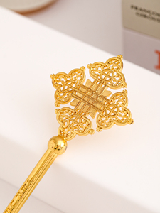 Bán Buôn Cầm Tay Khắc Giám Mục Củ<span class=keywords><strong>a</strong></span> <span class=keywords><strong>Scepter</strong></span> Hợp Kim Vàng Jerusalem Chữ Thập Ngọc Trai Trang Trí Nội Thất Mặt Dây Mạ Lễ Phước Lành Charms - Product Image 4