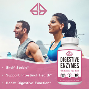 Mezcla de Probióticos y Enzimas OEM para la Salud Intestinal y el Apoyo Digestivo, Extractos Herbales Naturales, 60 Cápsulas para Adultos - Product Image 3