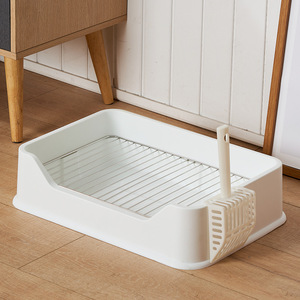 Baño para Perros y Gatos Heybo, Ecológico, Rectangular Grande, de Acero Inoxidable, con Bandeja para Orina y Pala, Caja de Arena de PP - Product Image 2