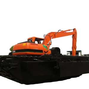 Factory of Amphibious Excavator with Additional Side Pontoon and Hydraulic Spud