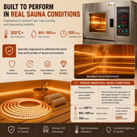 Bande LED IP68 pour sauna, 24V, résistante aux hautes températures, flexible, étanche, pour sauna, hammam, spa, éclairage commercial