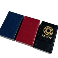 Boîte à cartes de tarot intérieure MIO Organisateur en cuir PU avec fermeture magnétique pour jouer au poker et aux échecs-Sac et porte-cartes