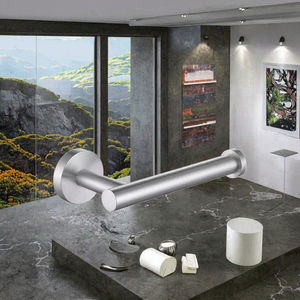 Moderno Juego de Baño Redondo de Acero Inoxidable para Montar en la Pared con Portarrollos de Papel Higiénico Autoadhesivo - Product Image 3