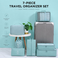 Juego de 7 Cubos de Embalaje para Viaje, Bolsas Organizadoras de Equipaje Impermeables, Bolsas de Almacenamiento para Ropa, Zapatos, Ropa Interior y Accesorios de Viaje